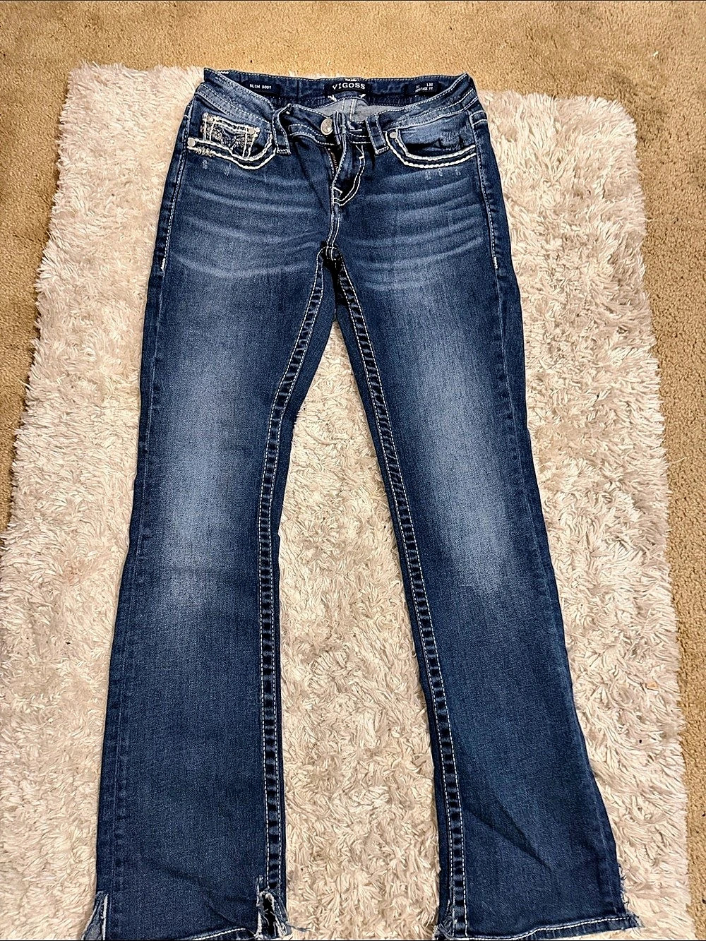 VIGOSS Heritage Fit Flare Jeans in Blue Size 2